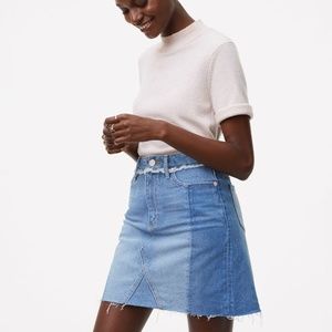 LOFT two tone denim skirt